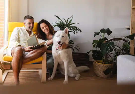 Family with dog