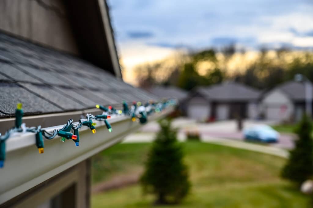 Christmas lighting installation in Colorado Springs, CO.